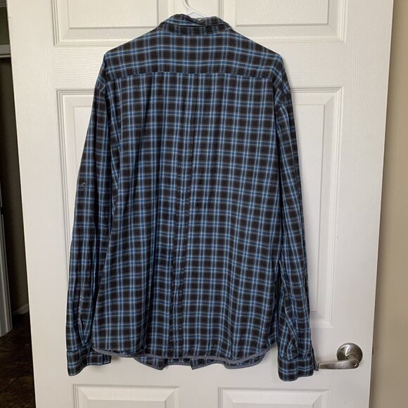 Calvin Klein Button Up Shirt Men’s 2XL Black Blue Plaid Long Sleeve - Picture 7 of 10